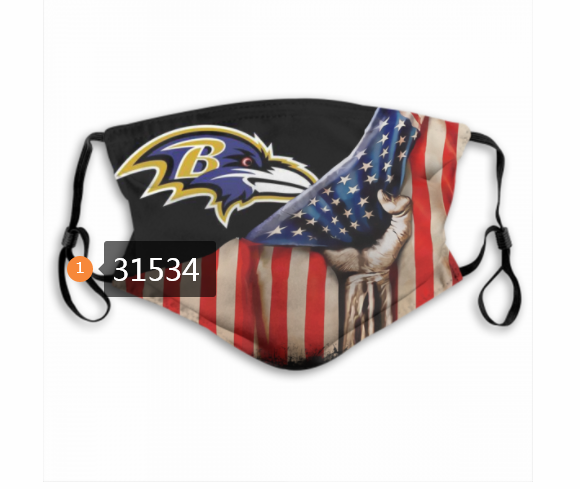 NFL 2020 Baltimore Ravens #52 Dust mask with filter->nfl dust mask->Sports Accessory